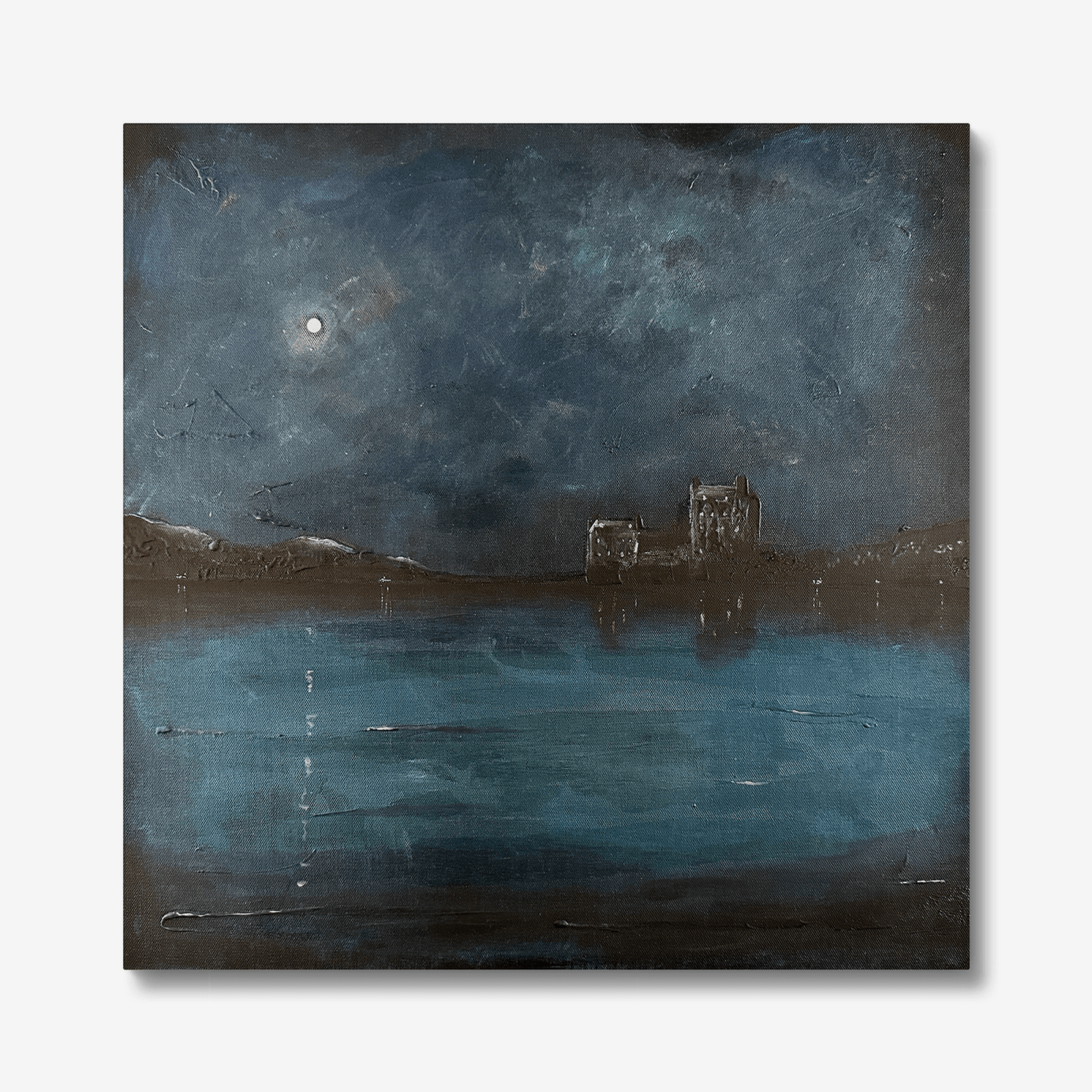 Eilean Donan Castle Prussian Twilight Original Painting | Scottish Art Gifts