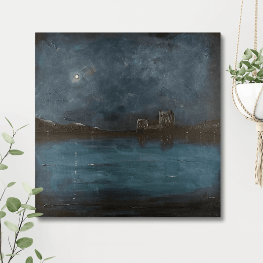 Eilean Donan Castle Prussian Twilight Original Painting | Scottish Art Gifts