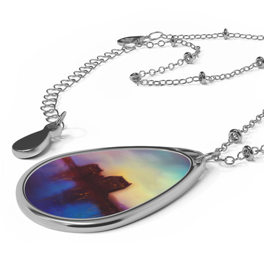 Eilean Donan Castle Sunset Art Necklace | Scottish Art Gifts