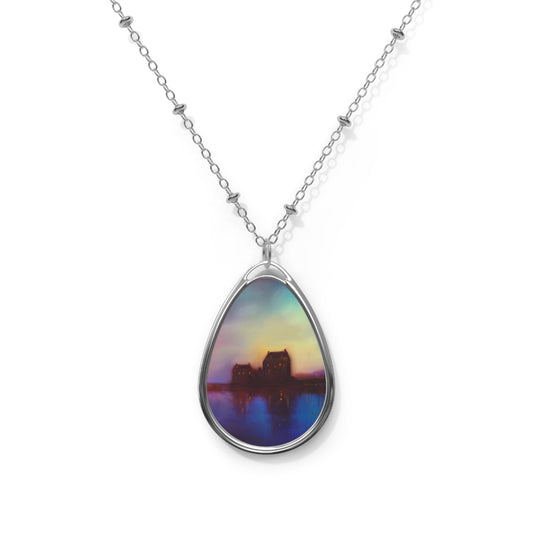 Eilean Donan Castle Sunset Art Necklace | Scottish Art Gifts