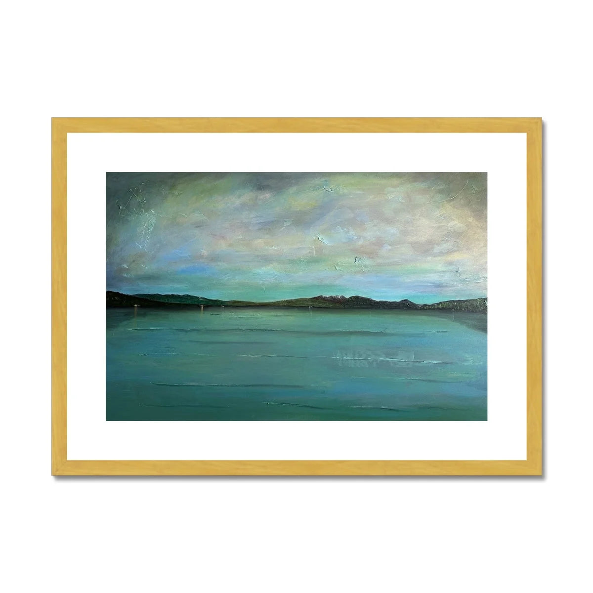 An Emerald Loch Lomond Antique Framed & Mounted Print - Lochs Mountains Art Gallery Scotland Worldwide Shipping Scottish and Paintings