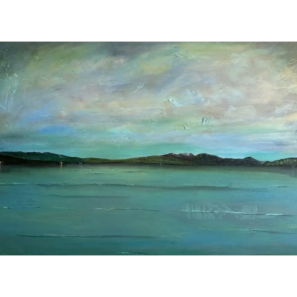 Impressionistic seascape painting from Lomond art prints by Scottish artist showcasing Emerald Loch Lomond