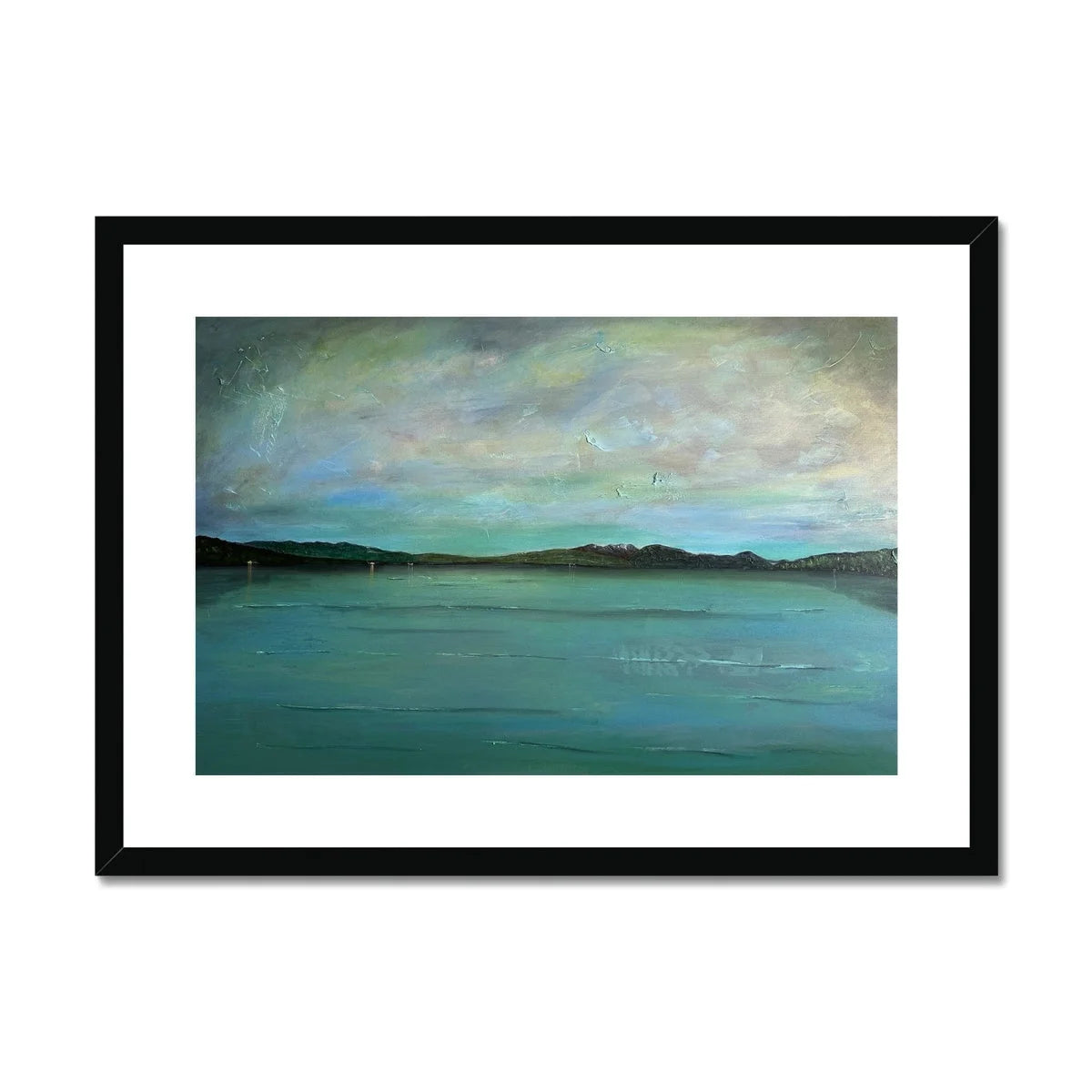 An Emerald Loch Lomond Framed & Mounted Print - Lochs Mountains Art Gallery Scotland Worldwide Shipping Scottish and Paintings Prints