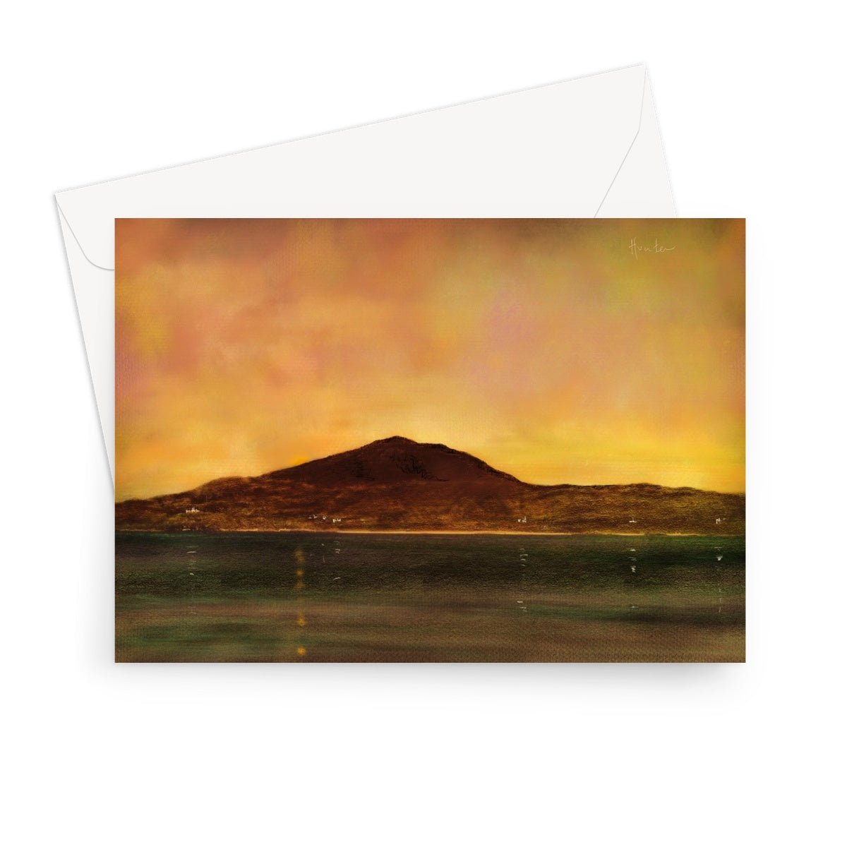 Eriskay Dusk Art Gifts Greeting Card-Greetings Cards-Hebridean Islands Art Gallery-7"x5"-10 Cards-Paintings, Prints, Homeware, Art Gifts From Scotland By Scottish Artist Kevin Hunter