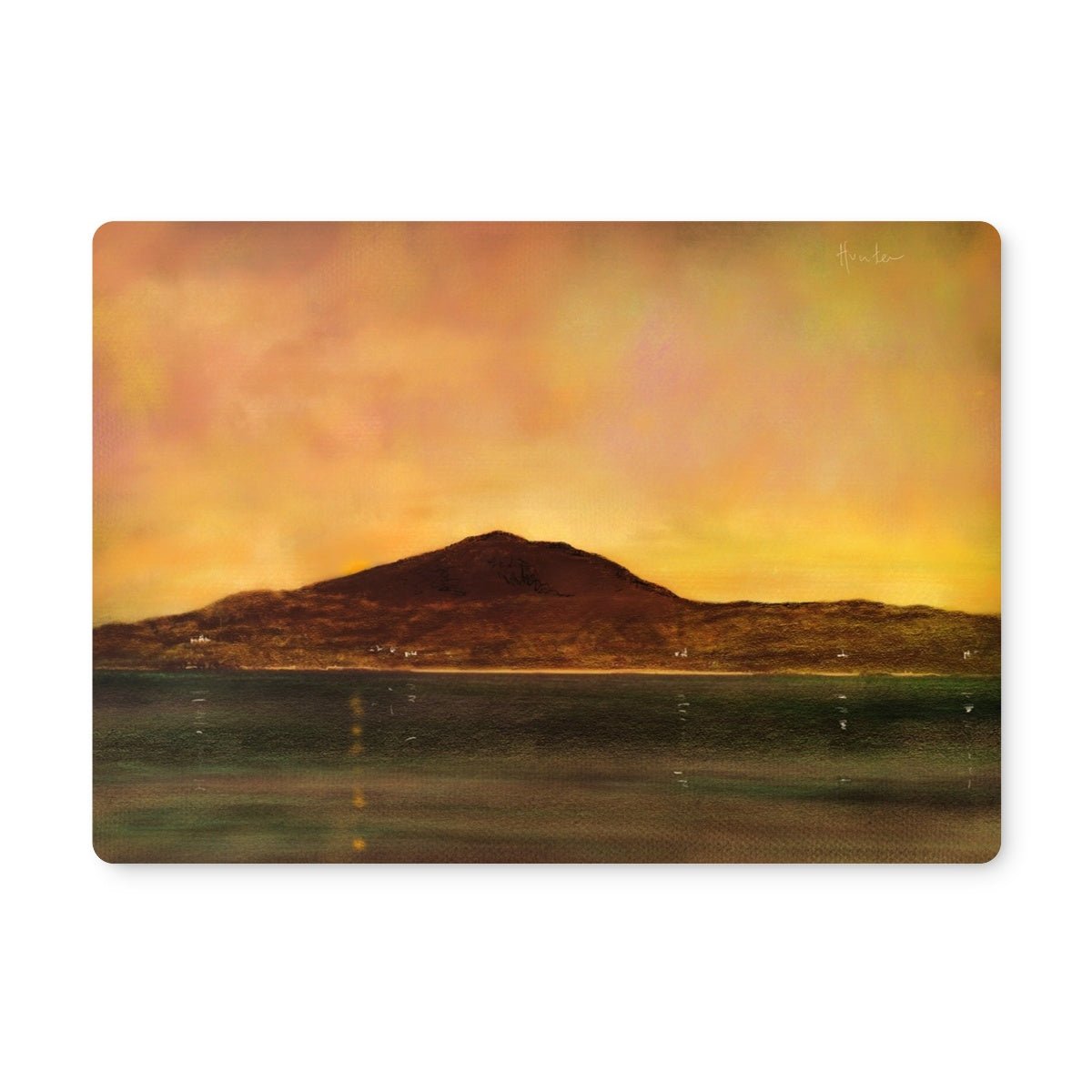 Eriskay Dusk Art Gifts Placemat-Placemats-Hebridean Islands Art Gallery-Single Placemat-Paintings, Prints, Homeware, Art Gifts From Scotland By Scottish Artist Kevin Hunter