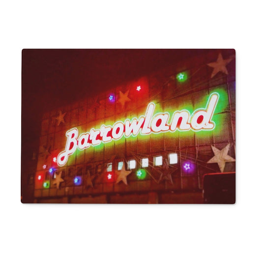 A Neon Glasgow Barrowlands Glass Chopping Board | Scottish Art Gifts