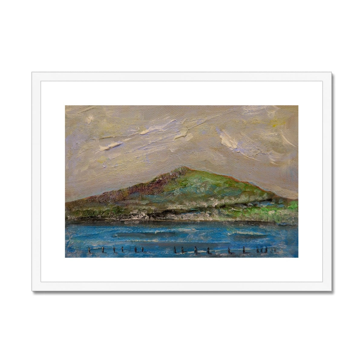 Ben Lomond iii Painting | Framed & Mounted Prints From Scotland-Framed & Mounted Prints-Scottish Lochs & Mountains Art Gallery-A2 Landscape-White Frame-Paintings, Prints, Homeware, Art Gifts From Scotland By Scottish Artist Kevin Hunter