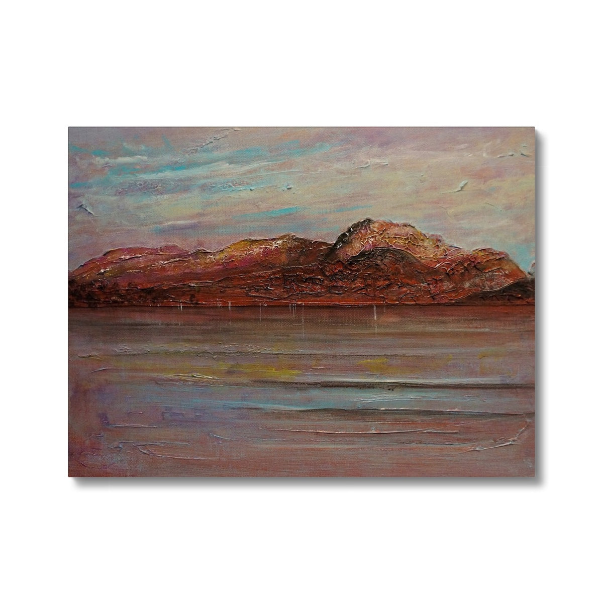 Ben Nevis Painting | Canvas-Contemporary Stretched Canvas Prints-Scottish Lochs & Mountains Art Gallery-24"x18"-White Wrap-Paintings, Prints, Homeware, Art Gifts From Scotland By Scottish Artist Kevin Hunter
