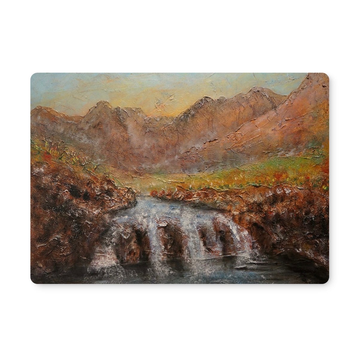Fairy Pools Dawn Skye Art Gifts Placemat-Placemats-Skye Art Gallery-6 Placemats-Paintings, Prints, Homeware, Art Gifts From Scotland By Scottish Artist Kevin Hunter