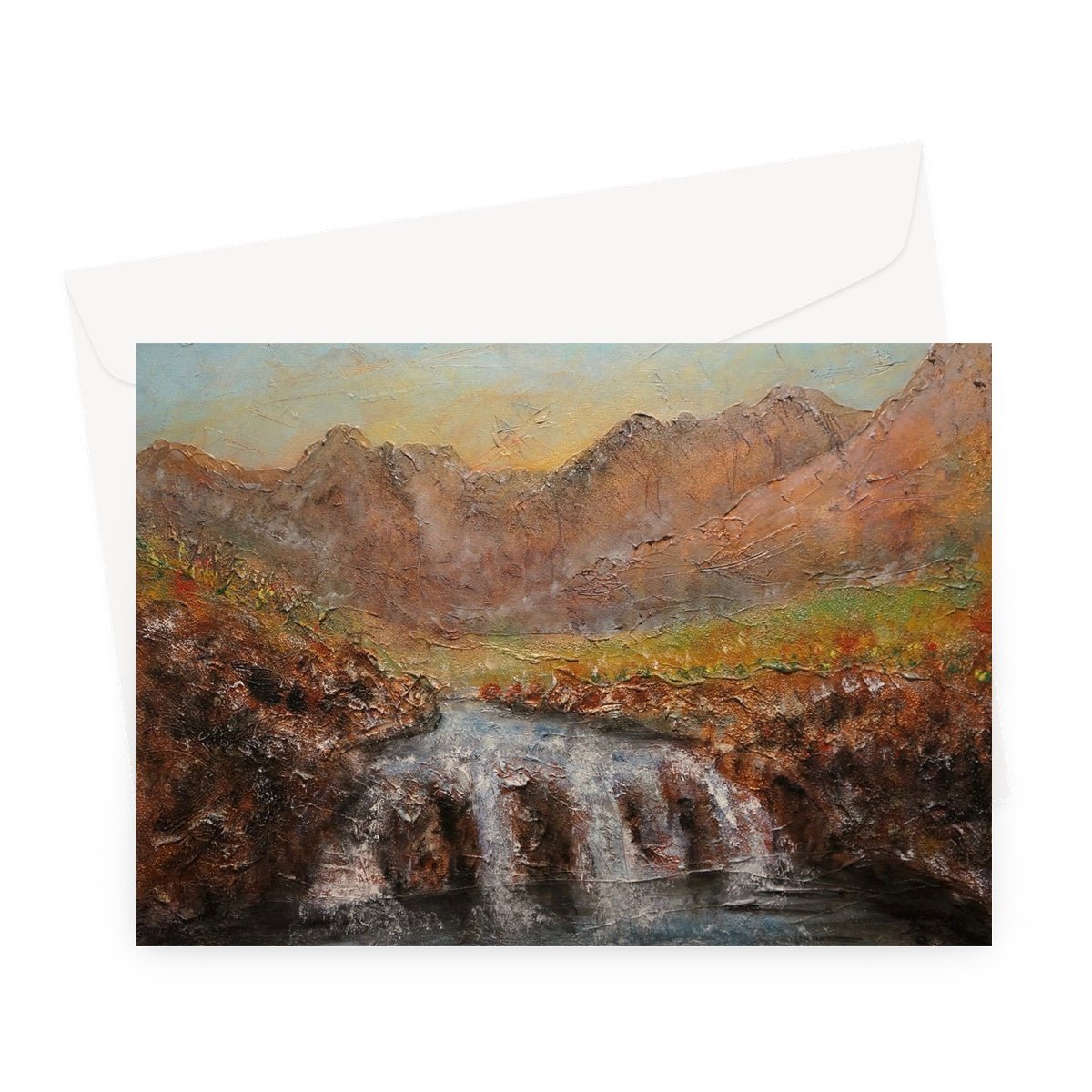 Fairy Pools Dawn Skye Scottish Art Gifts Greeting Card