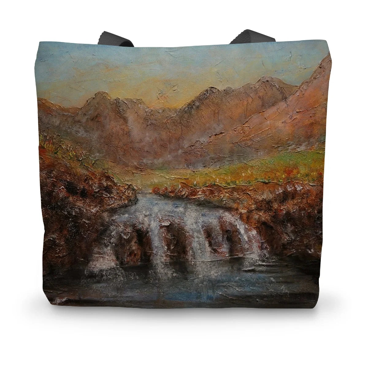 Fairy Pools Skye Dawn Canvas Tote Bag - Art Gallery Scotland Worldwide Shipping Scottish Landscape Paintings and Prints