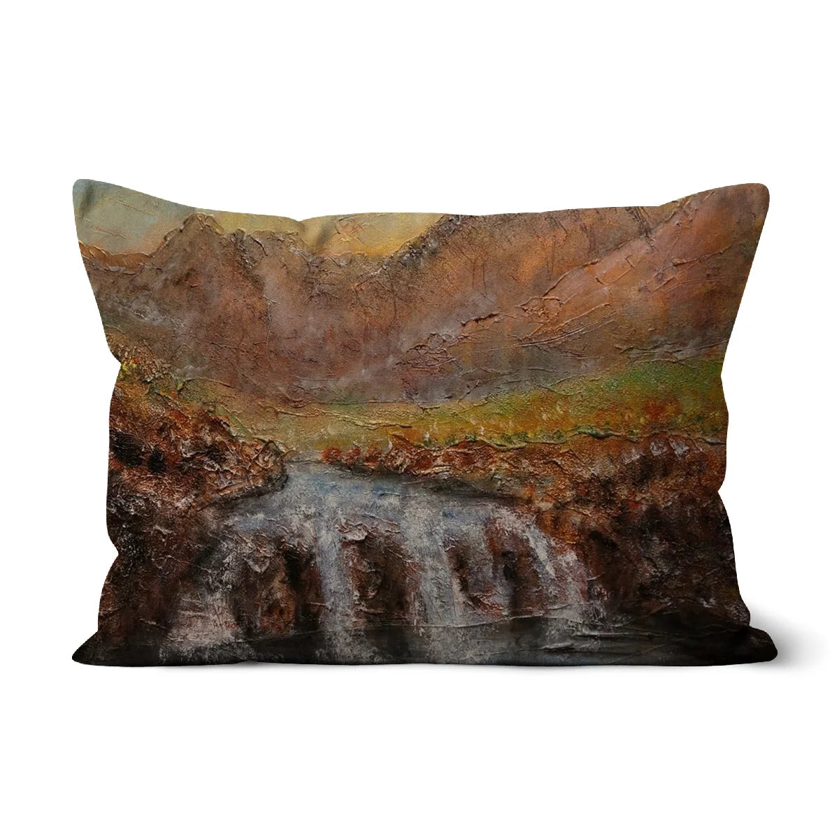 Fairy Pools Skye Dawn Cushion - Art Gallery Scotland Worldwide Shipping Scottish Landscape Paintings and Prints
