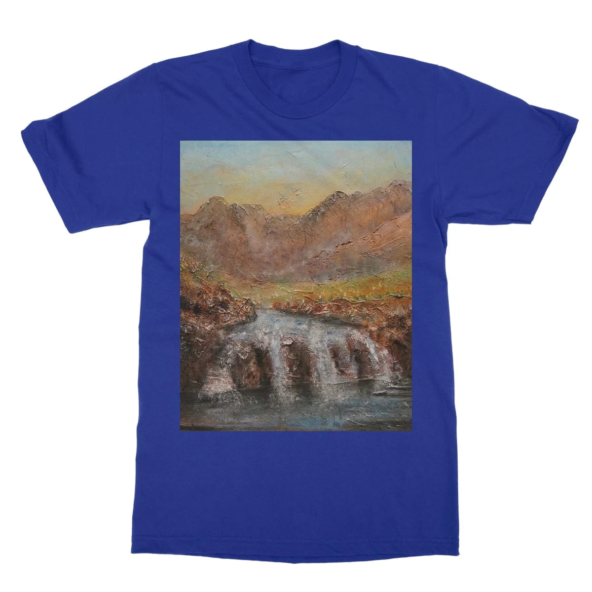 Fairy Pools Skye Dawn Softstyle T-shirt - Art Gallery Scotland Worldwide Shipping Scottish Landscape Paintings and Prints