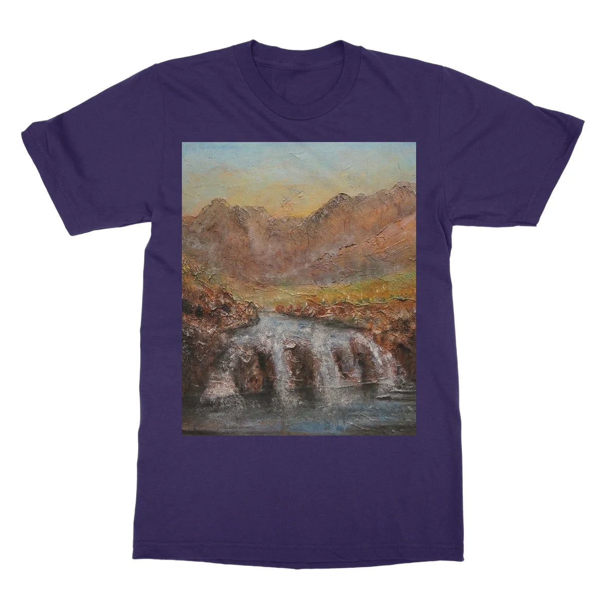 Fairy Pools Skye Dawn Softstyle T-shirt - Art Gallery Scotland Worldwide Shipping Scottish Landscape Paintings and Prints