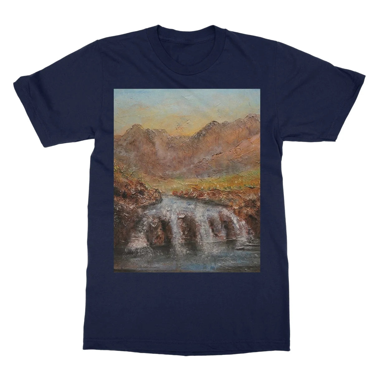 Fairy Pools Skye Dawn Softstyle T-shirt - Art Gallery Scotland Worldwide Shipping Scottish Landscape Paintings and Prints