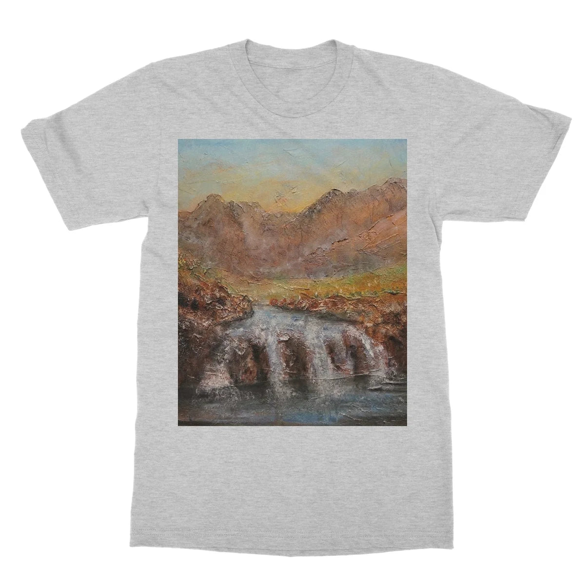Fairy Pools Skye Dawn Softstyle T-shirt - Art Gallery Scotland Worldwide Shipping Scottish Landscape Paintings and Prints