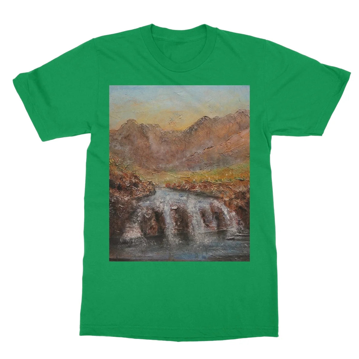 Fairy Pools Skye Dawn Softstyle T-shirt - Art Gallery Scotland Worldwide Shipping Scottish Landscape Paintings and Prints