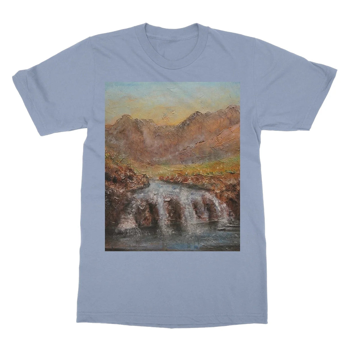 Fairy Pools Skye Dawn Softstyle T-shirt - Art Gallery Scotland Worldwide Shipping Scottish Landscape Paintings and Prints