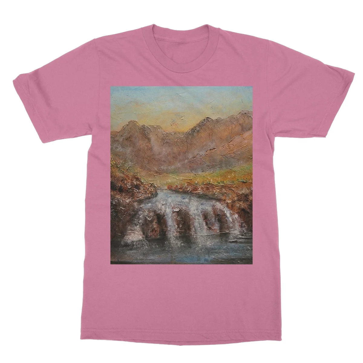 Fairy Pools Skye Dawn Softstyle T-shirt - Art Gallery Scotland Worldwide Shipping Scottish Landscape Paintings and Prints