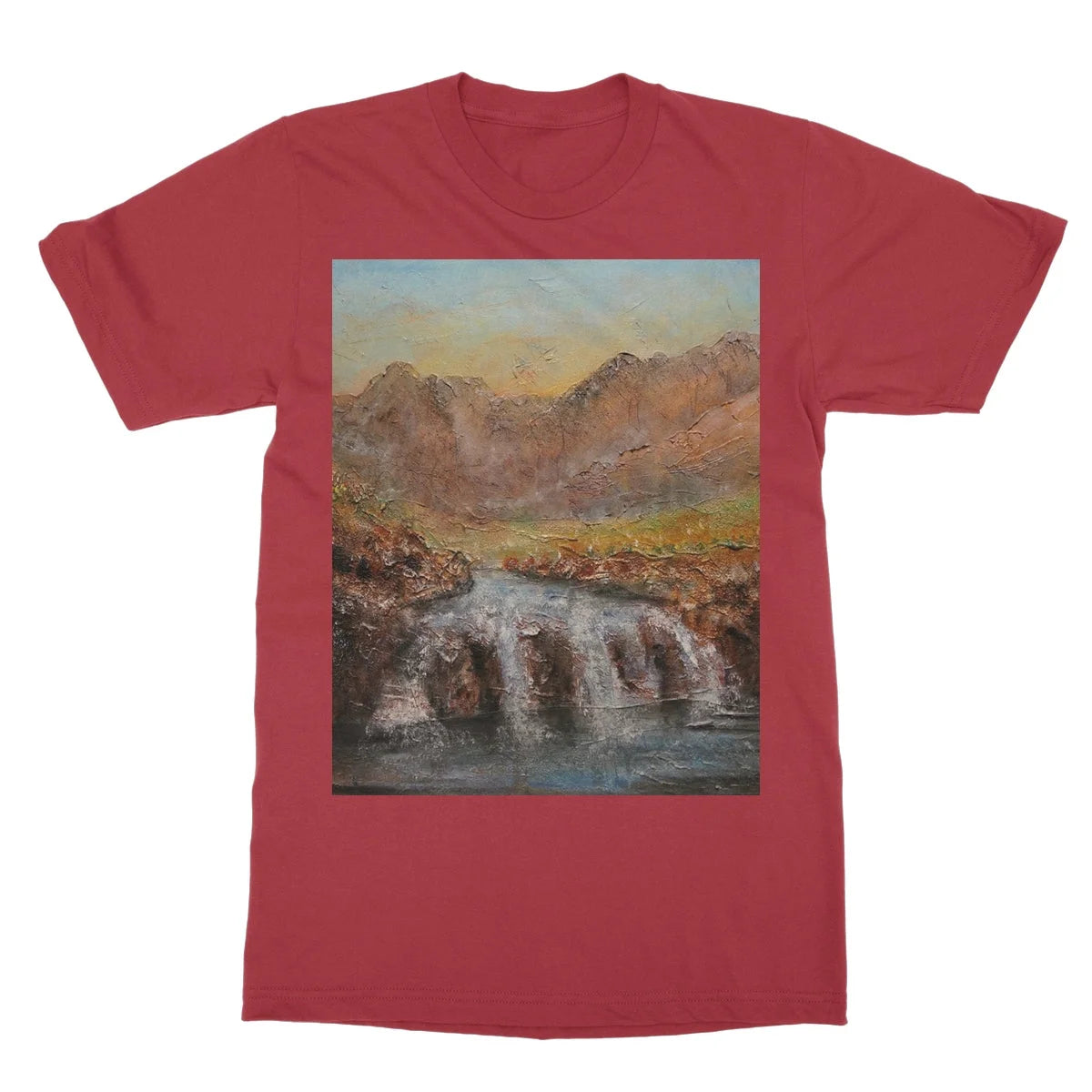 Fairy Pools Skye Dawn Softstyle T-shirt - Art Gallery Scotland Worldwide Shipping Scottish Landscape Paintings and Prints