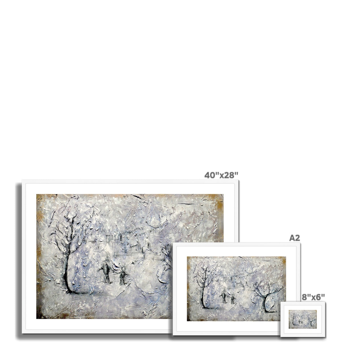 Father Daughter Snow Painting | Framed &amp; Mounted Prints From Scotland