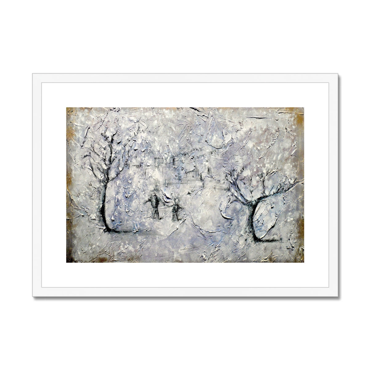 Father Daughter Snow Painting | Framed &amp; Mounted Prints From Scotland