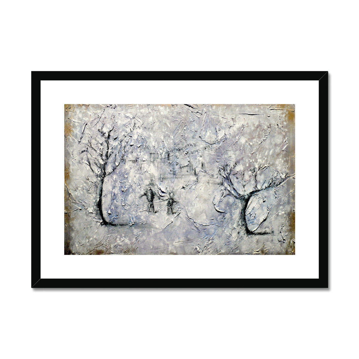 Father Daughter Snow Painting | Framed & Mounted Prints From Scotland