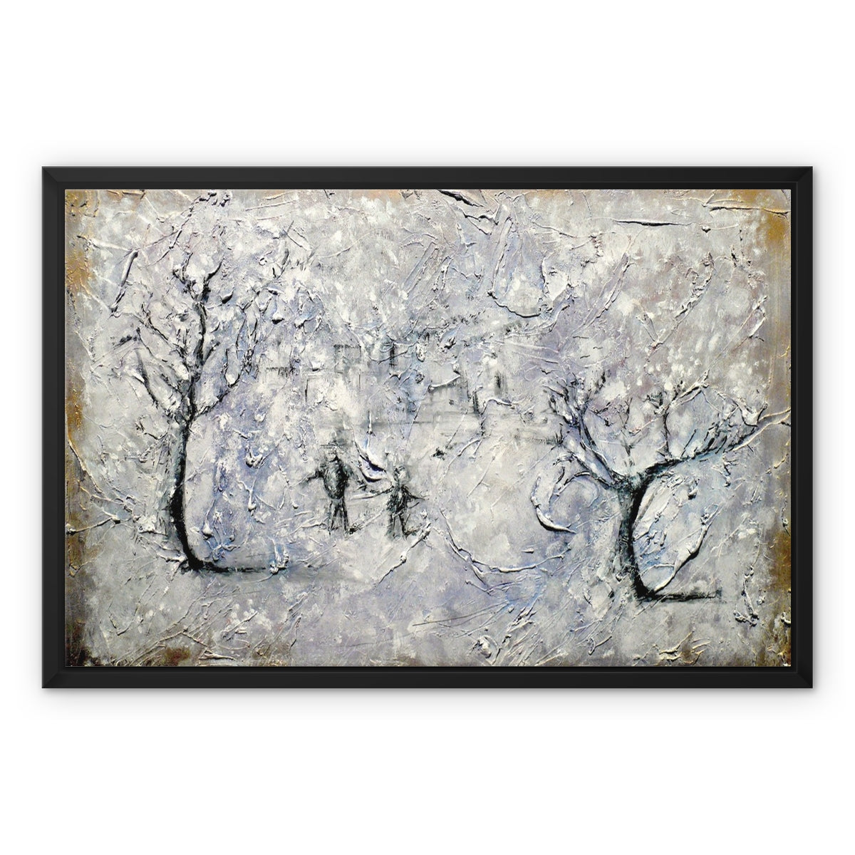 Father Daughter Snow Painting | Framed Canvas Prints From Scotland