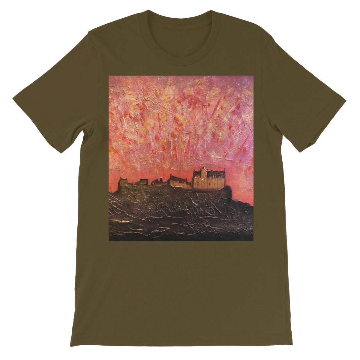 Edinburgh Castle Fireworks Unisex Short Sleeve T-Shirt | Scottish Art Gifts