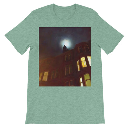 A Moonlit Tenement Unisex Short Sleeve T-Shirt | Scottish Art Gifts