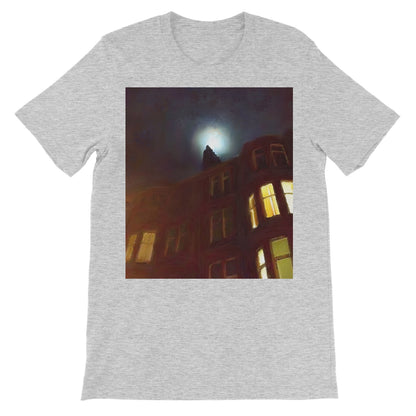 A Moonlit Tenement Unisex Short Sleeve T-Shirt | Scottish Art Gifts