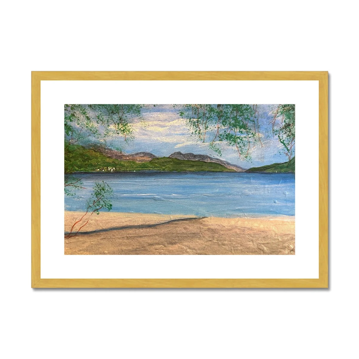 Firkin Point Loch Lomond Antique Framed & Mounted Print - Lochs Mountains Art Gallery Scotland Worldwide Shipping Scottish and Paintings