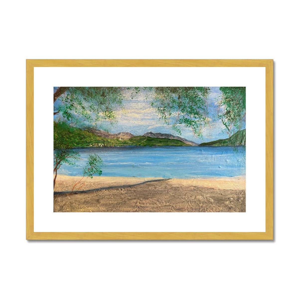 Firkin Point Loch Lomond Painting | Antique Framed & Mounted Prints From Scotland