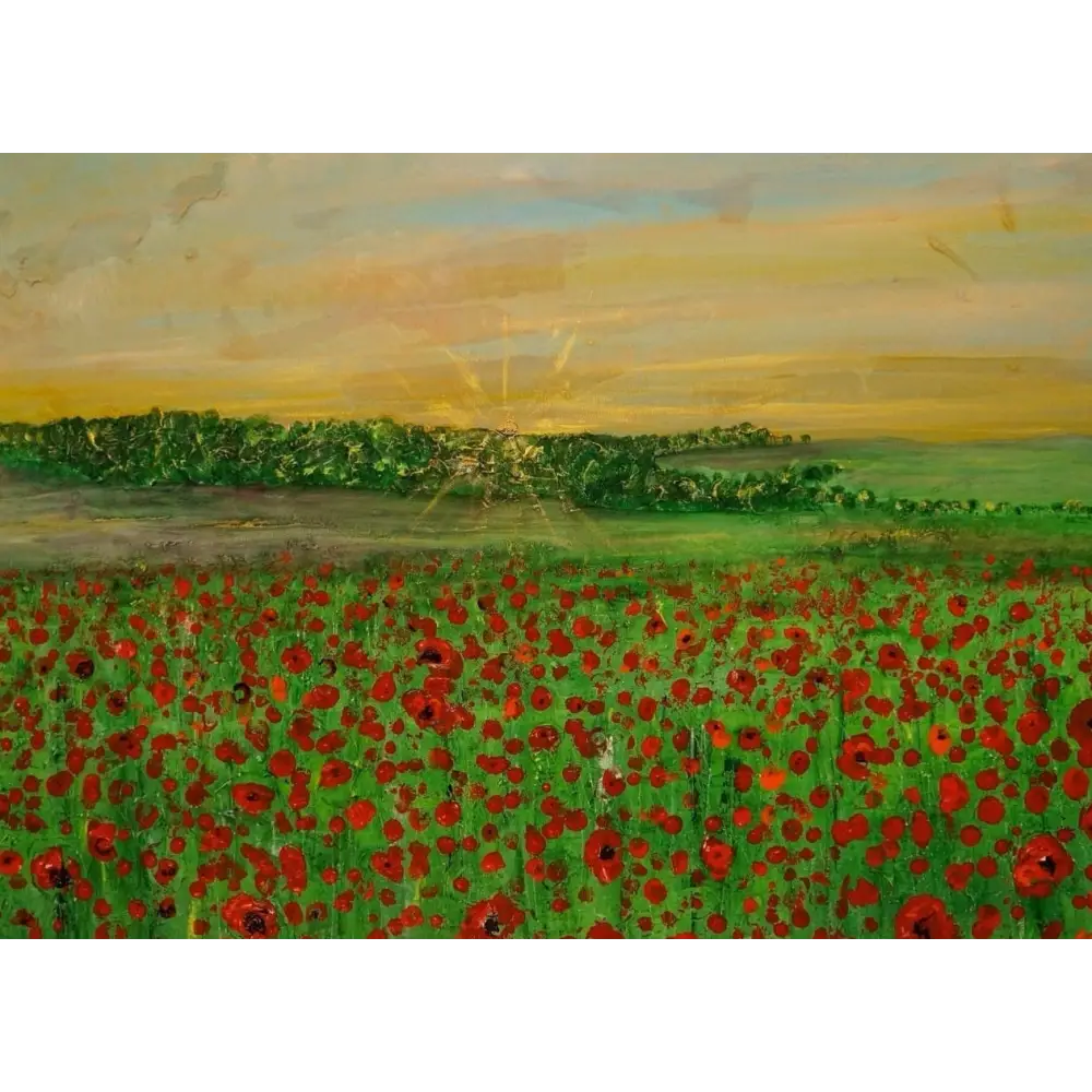 Vibrant poppy field painting showcasing Flanders Fields artwork in Flanders Fields art prints