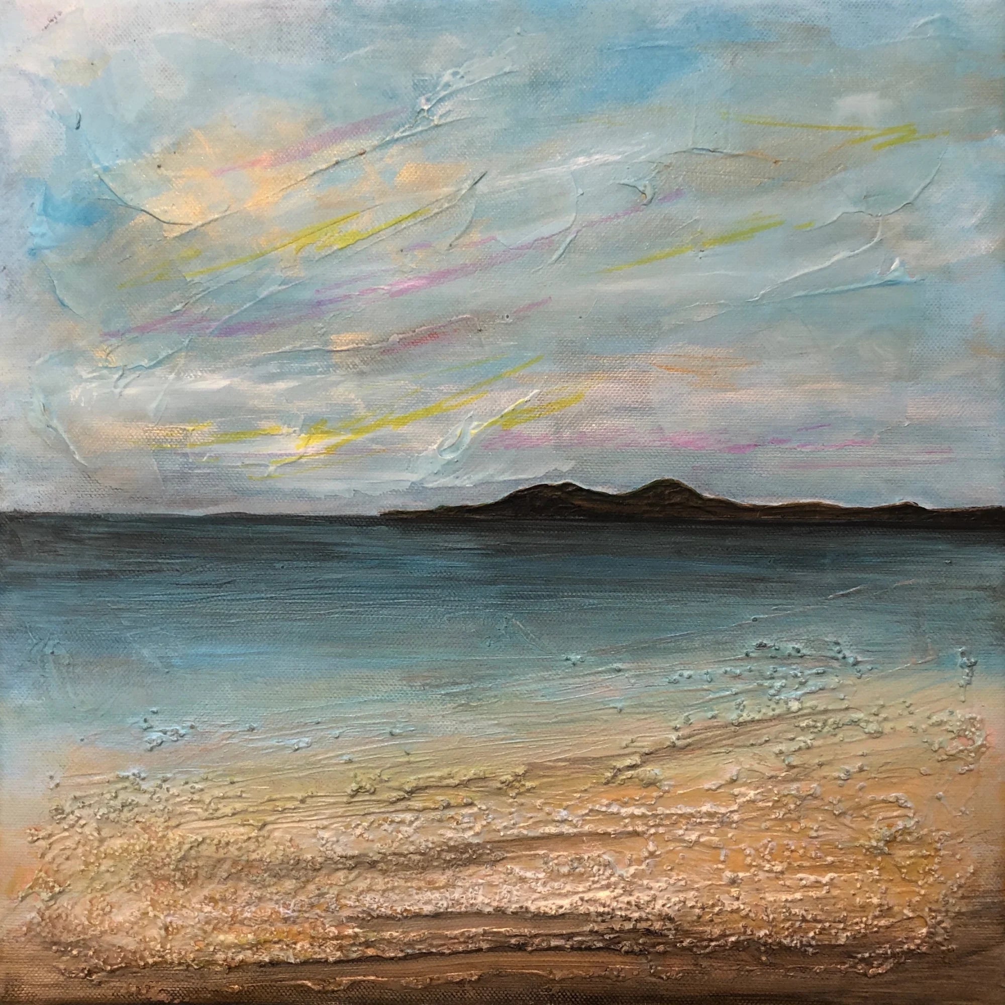 Garrynamonie Beach - Hebridean Islands Art Gallery Scotland Worldwide Shipping Textured Coastal Landscape Kevin Hunter Portfolio Giclee