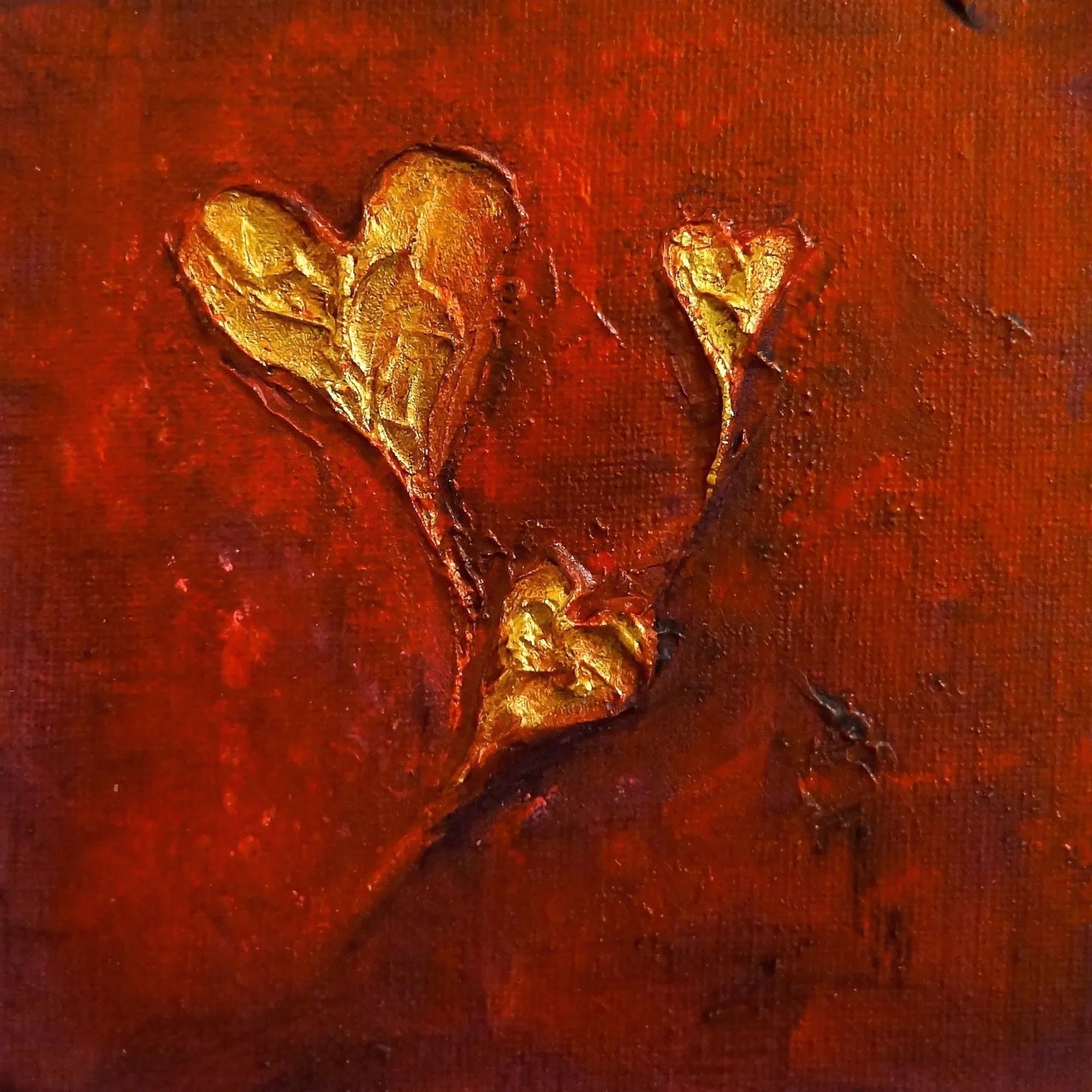 Gift Art Vouchers for Scottish Artist Hunter - Kevin Scotland Worldwide Shipping Textured Golden Hearts Prints and Original Landscape