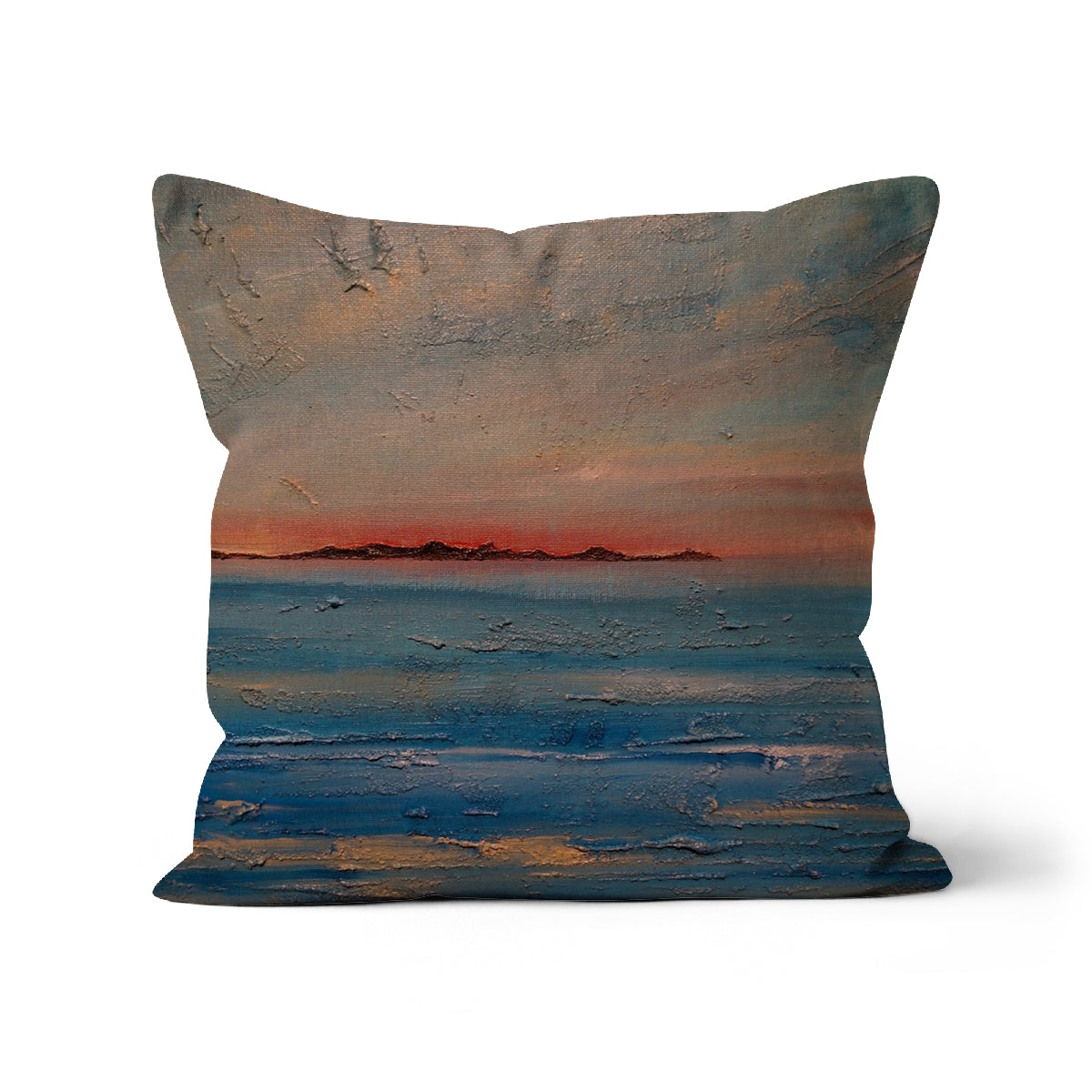 Gigha Sunset Art Gifts Cushion | Hebridean Islands Art Gallery | Paintings, Prints, Homeware and Art Gifts From Scotland By Scottish Artist Kevin Hunter