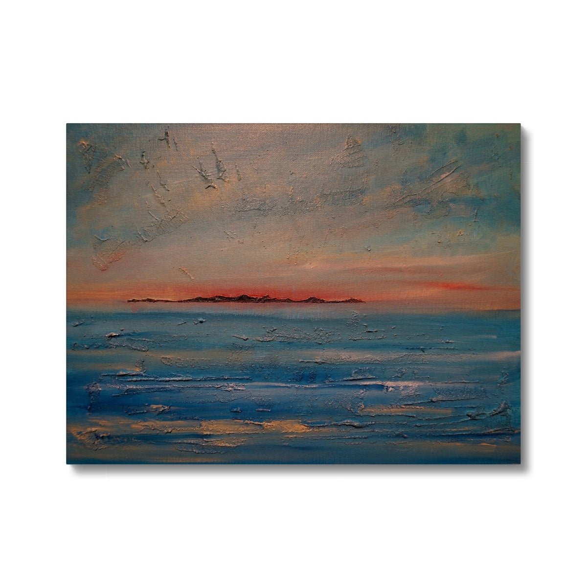 Gigha Sunset Painting | Canvas From Scotland-Contemporary Stretched Canvas Prints-Hebridean Islands Art Gallery-24"x18"-Paintings, Prints, Homeware, Art Gifts From Scotland By Scottish Artist Kevin Hunter