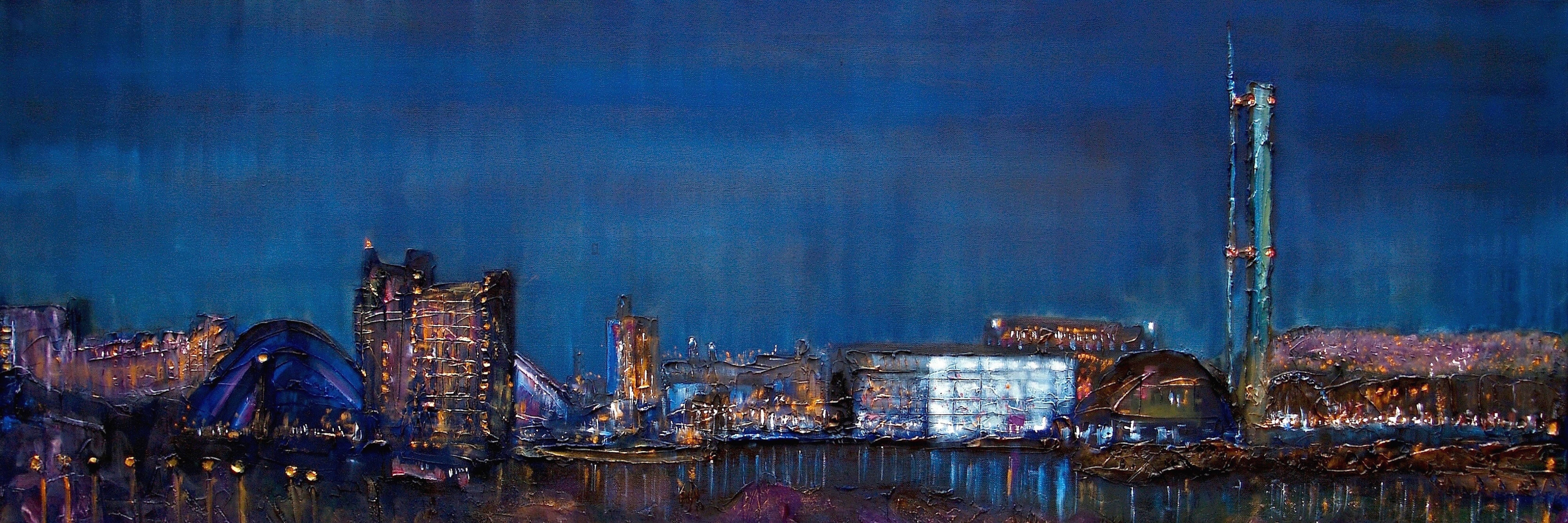Glasgow Harbour Panoramic Statement Interior Wall Art Canvas