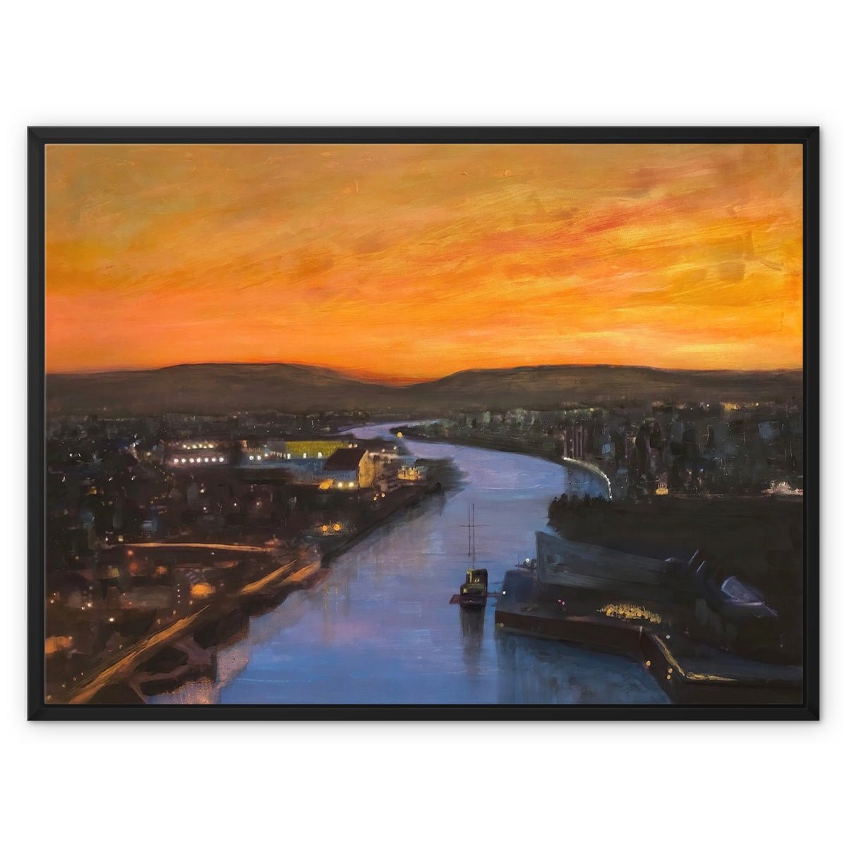 Glasgow Harbour Looking West Painting | Framed Canvas From Scotland