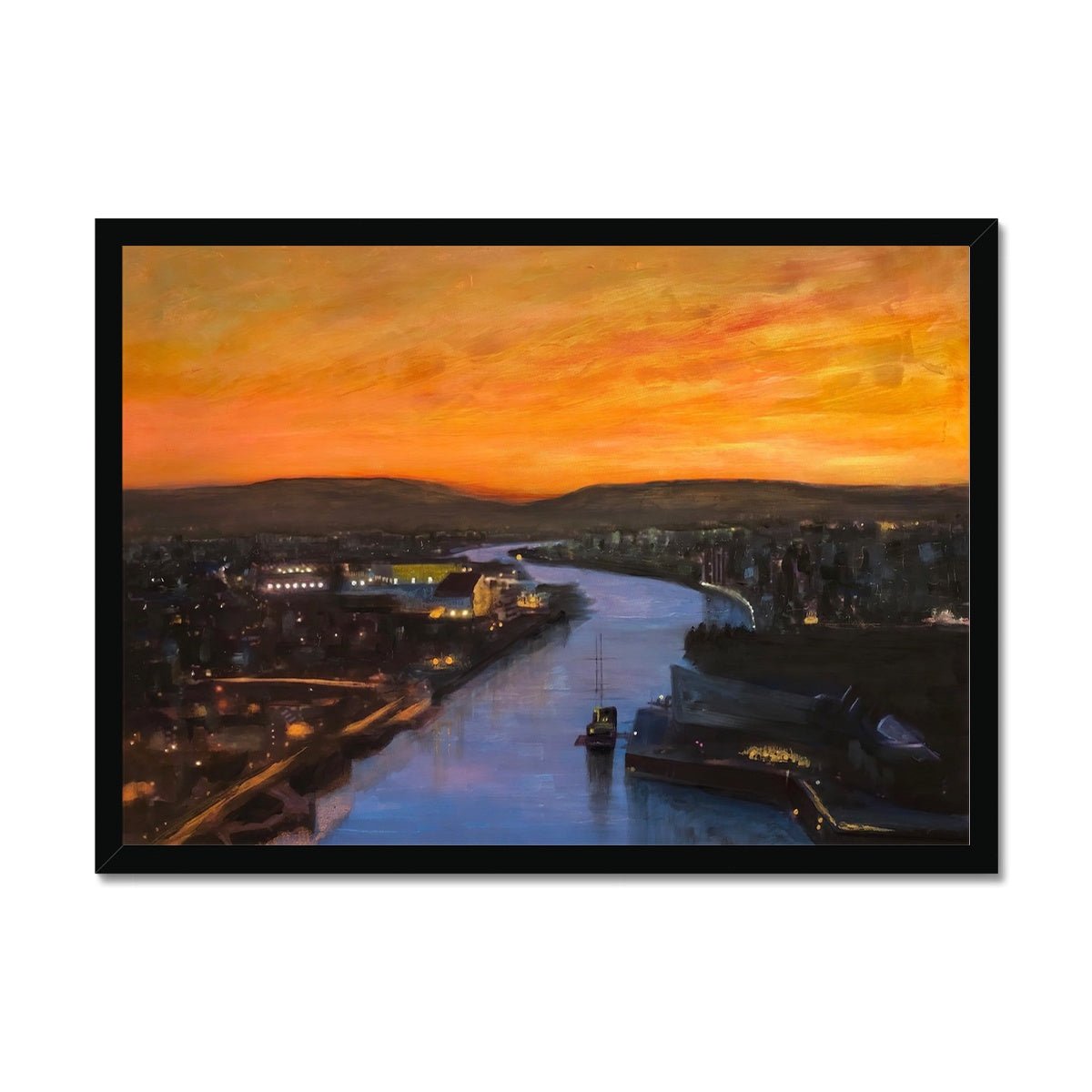 Glasgow Harbour Looking West Painting | Framed Prints From Scotland