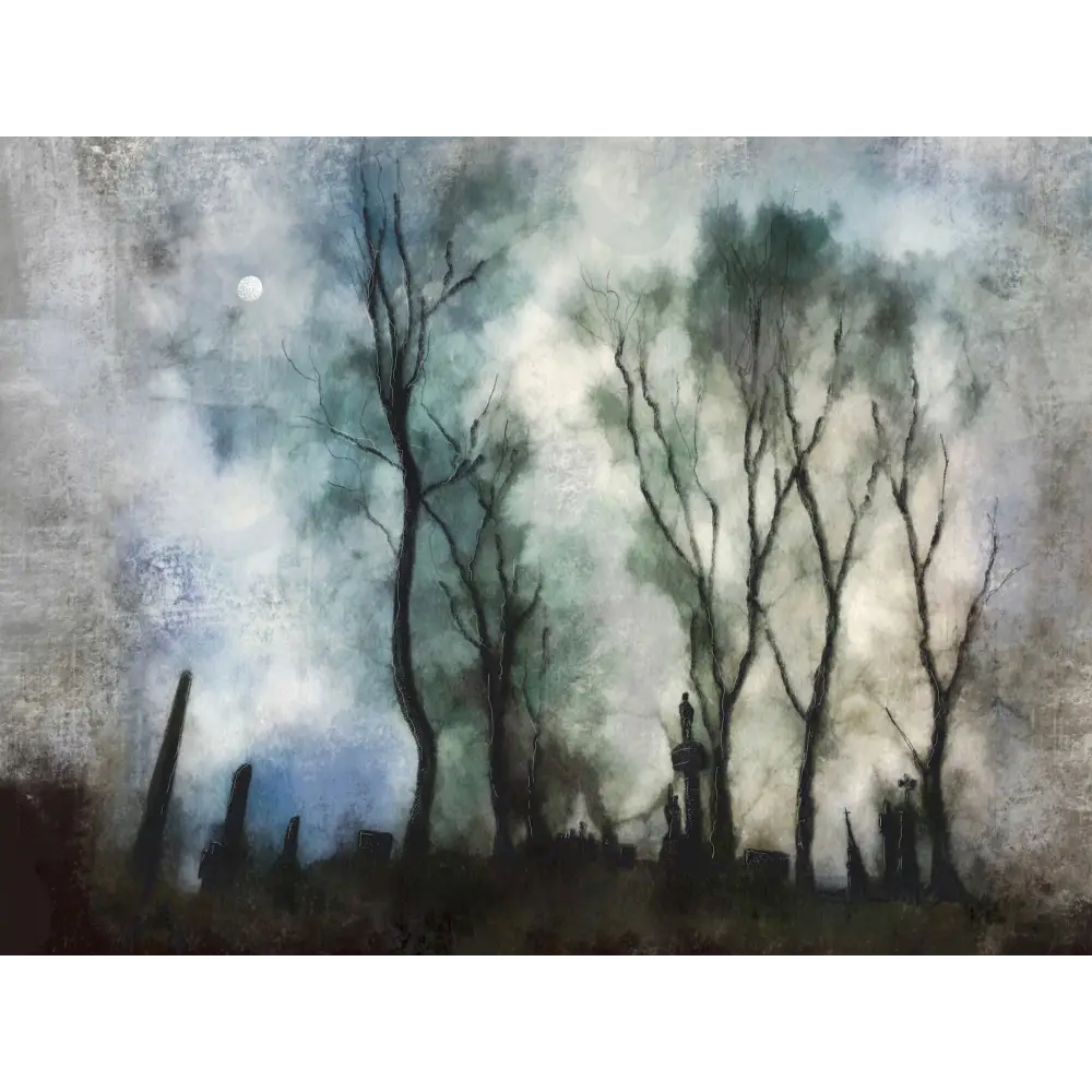 Glasgow Necropolis Moonlight - Scottish Art Prints - Edinburgh & Gallery Scotland