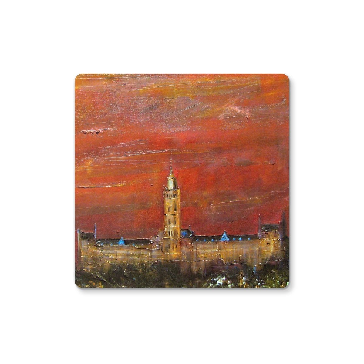 Glasgow University Dusk Art Gifts Coaster