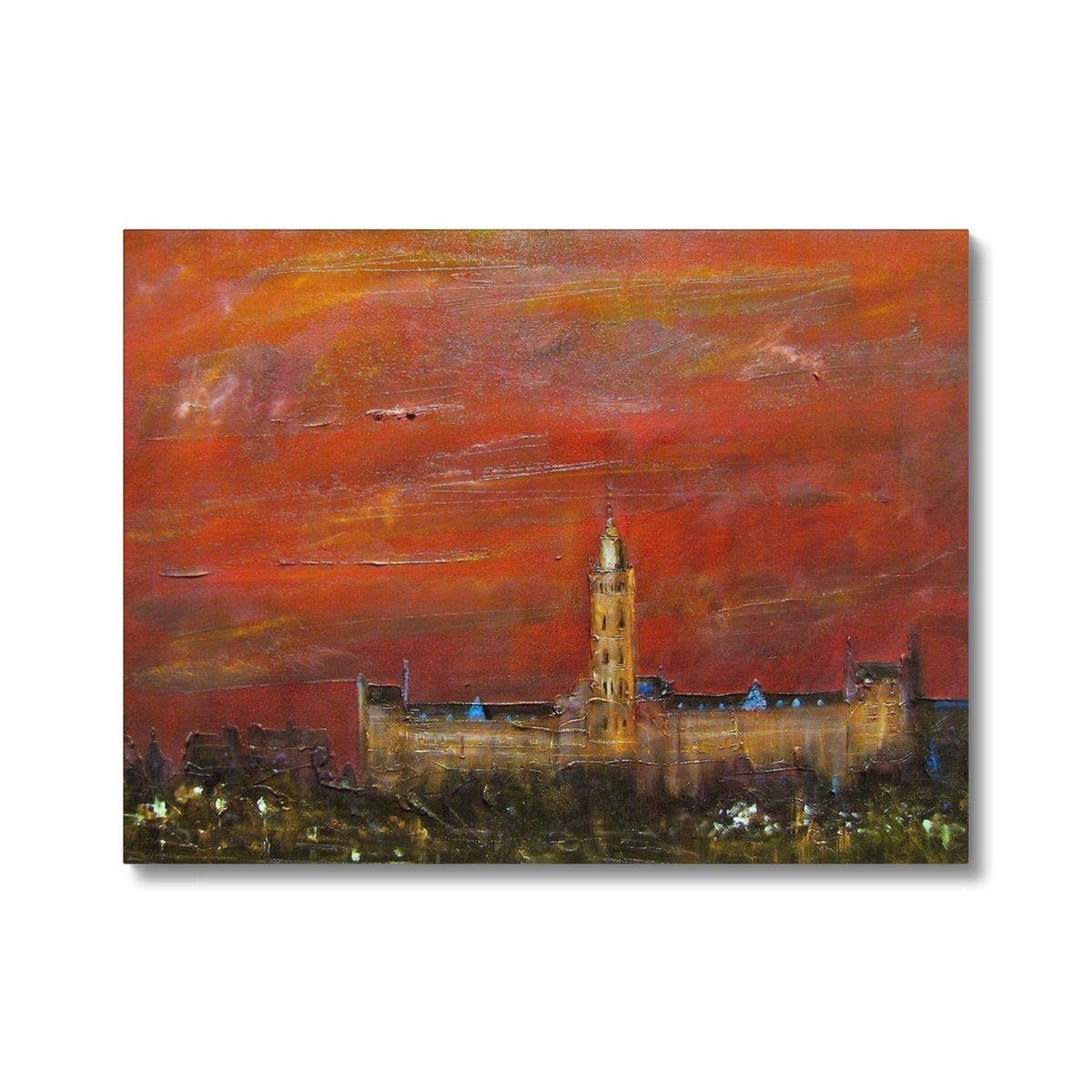 Glasgow University Dusk Canvas