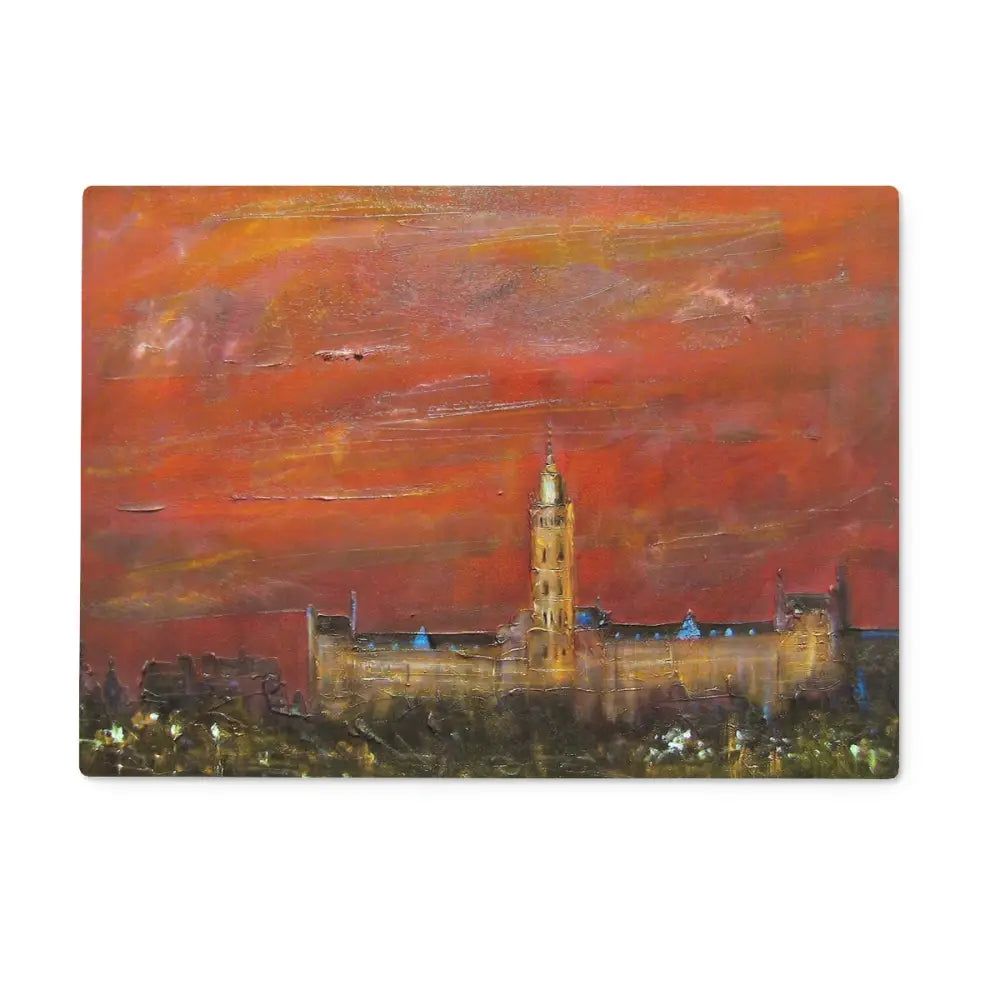 Glasgow University Dusk Glass Chopping Board