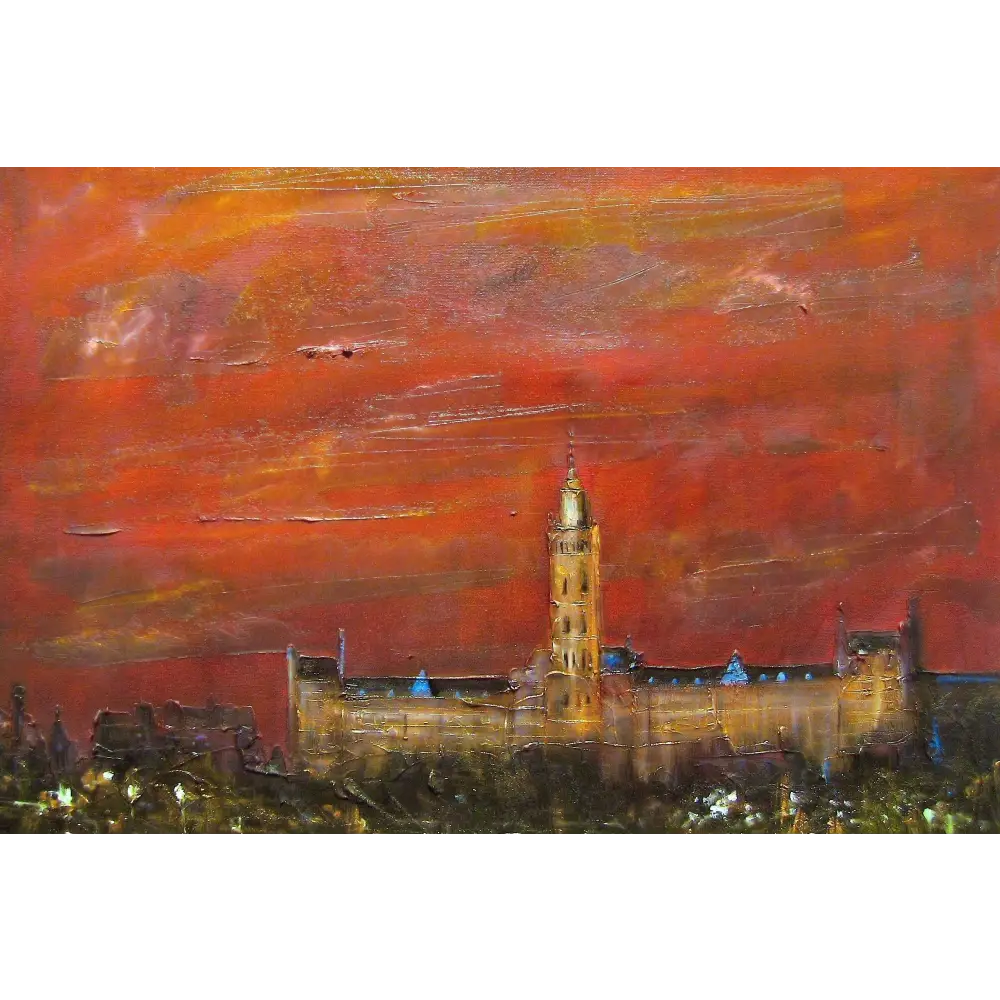 Glasgow University Dusk - Scottish Statement Interior Wall Art - Edinburgh & Gallery Scotland