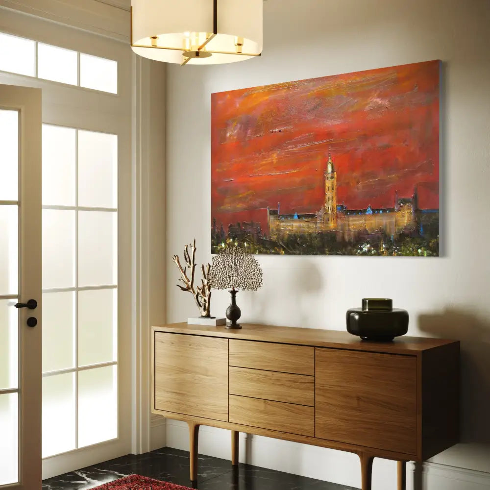 Glasgow University Dusk - Scottish Statement Interior Wall Art - Edinburgh & Gallery Scotland
