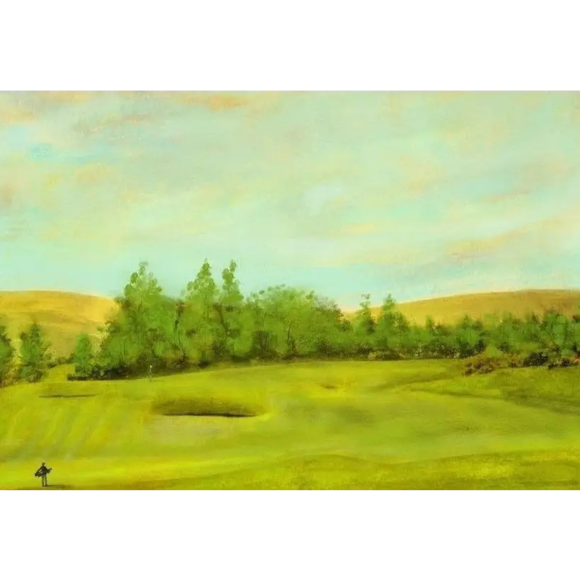 Golf course landscape from Glen Eagles King’s Golf 1st painting, a stunning visual artwork