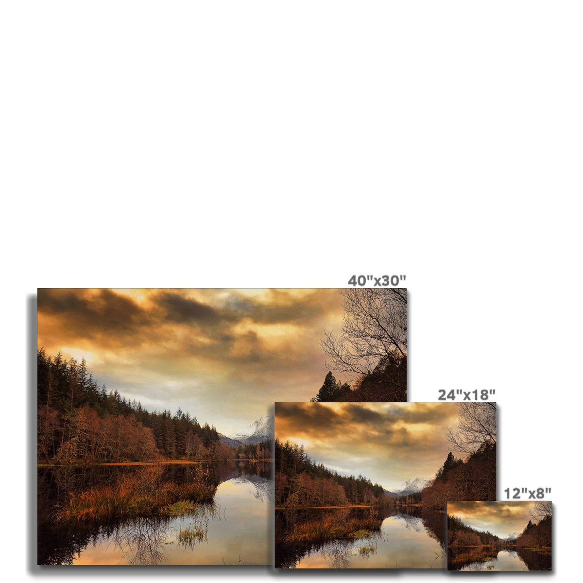 Glencoe Lochan Dusk Canvas | Glencoe Art Gallery | Paintings, Prints, Homeware and Art Gifts From Scotland By Scottish Artist Kevin Hunter