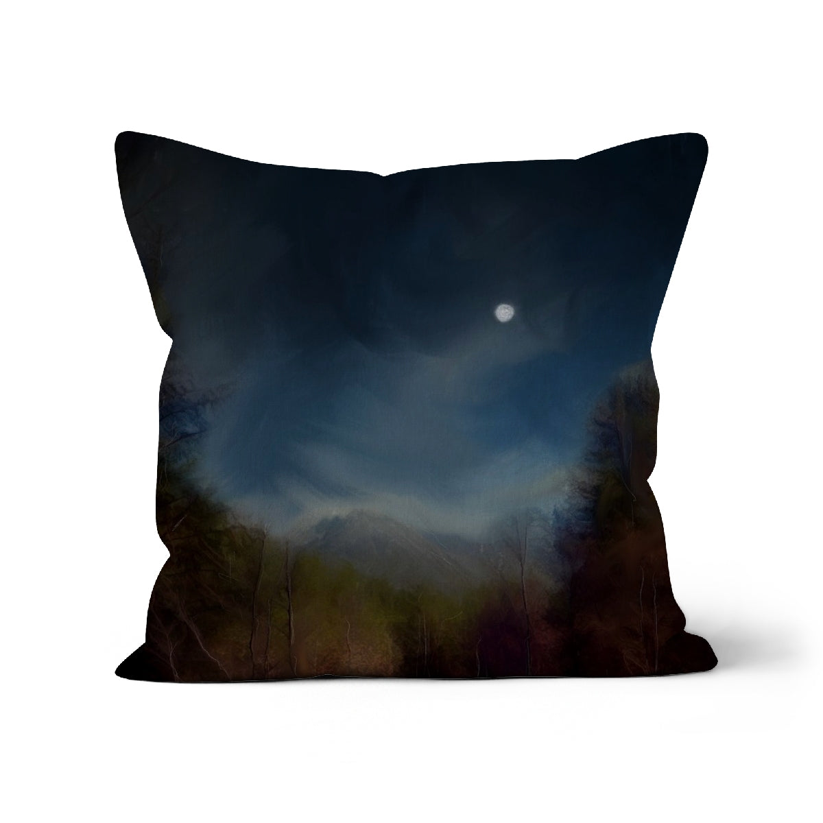 Glencoe Lochan Moonlight Art Gifts Cushion | Glencoe Art Gallery | Paintings, Prints, Homeware and Art Gifts From Scotland By Scottish Artist Kevin Hunter